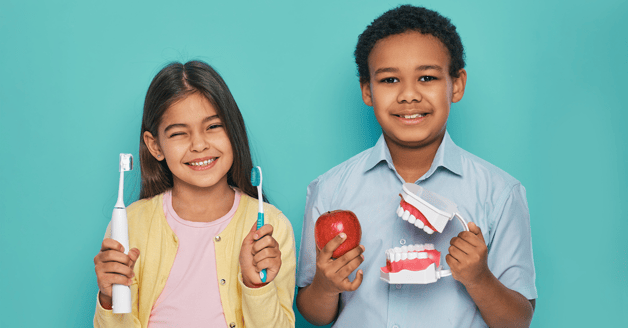 Children brushing