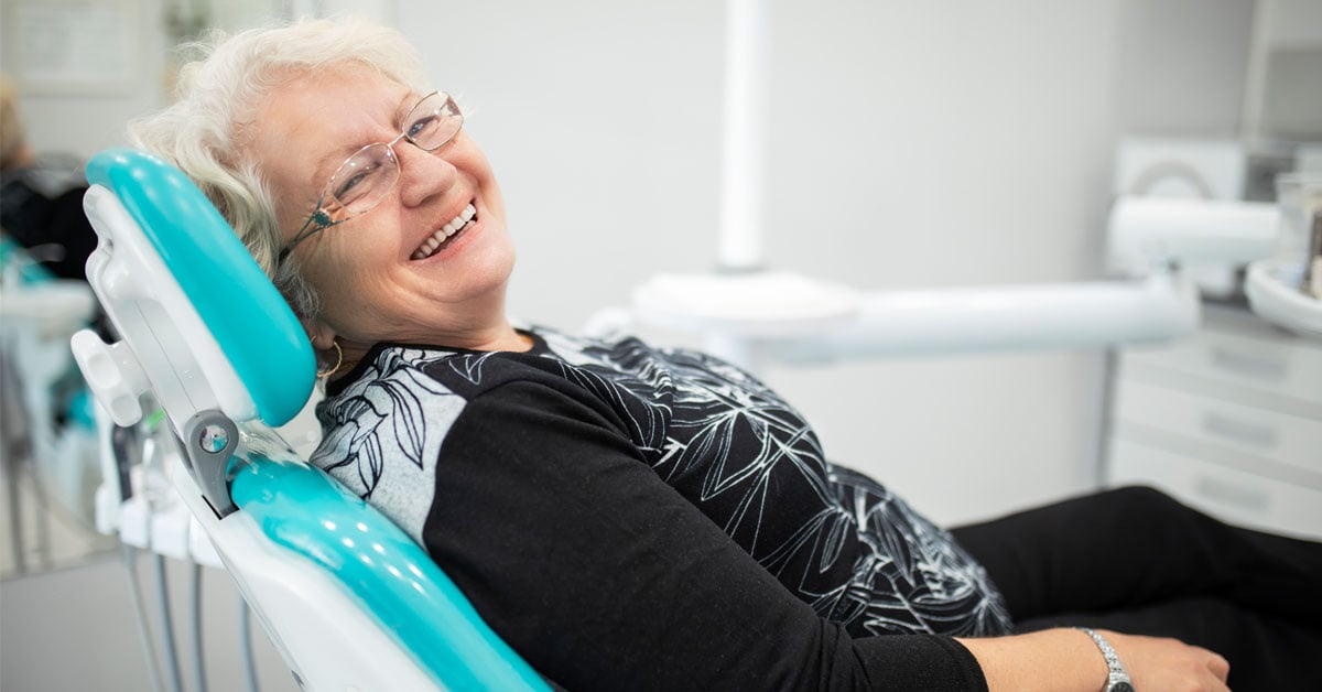 Woman in Chair - dentures