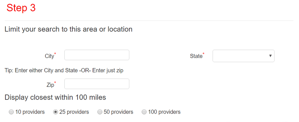 Step Three: Limit your search geographically