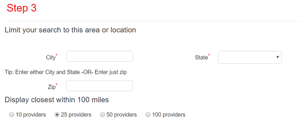 Step Three: Limit your search geographically